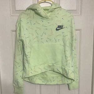Nike Girl’s Light Green Patterned Hoodie